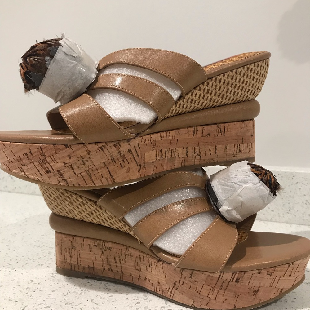 Beige wedges